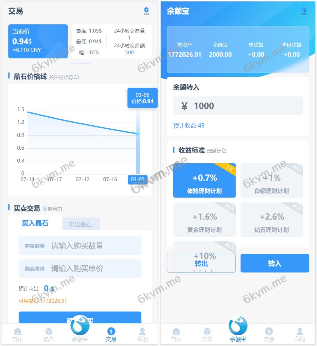 全新ui矿机系统/区块链云算力矿机/余额宝理财/虚拟币交易市场