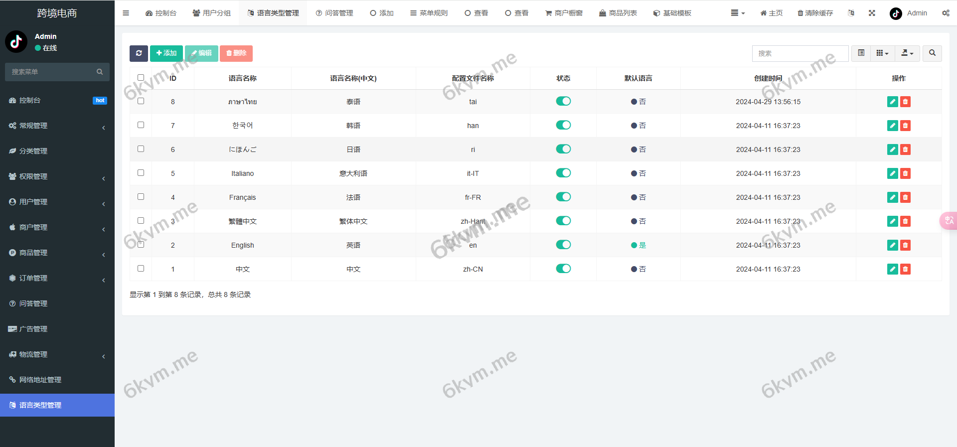 全开源前端vue多语言跨境商城源码/多语言tiktok商城/内置客服/内嵌tiktok/非常稳定