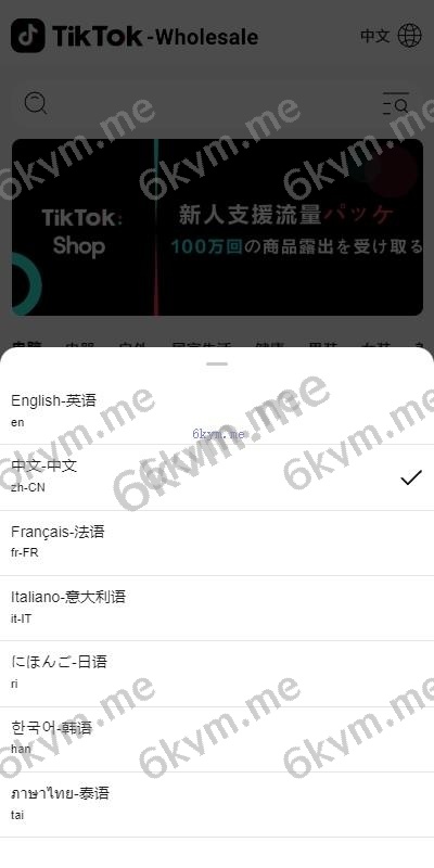 新版多语言tiktok商城 Tiktok跨境商城系统 内嵌tiktok 内置客服 vue thinkphp