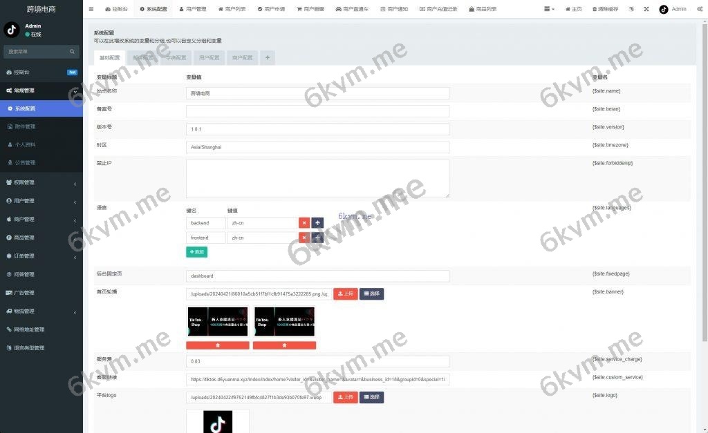 新版多语言tiktok商城 Tiktok跨境商城系统 内嵌tiktok 内置客服 vue thinkphp