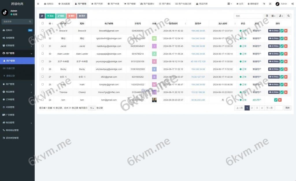 新版多语言tiktok商城 Tiktok跨境商城系统 内嵌tiktok 内置客服 vue thinkphp